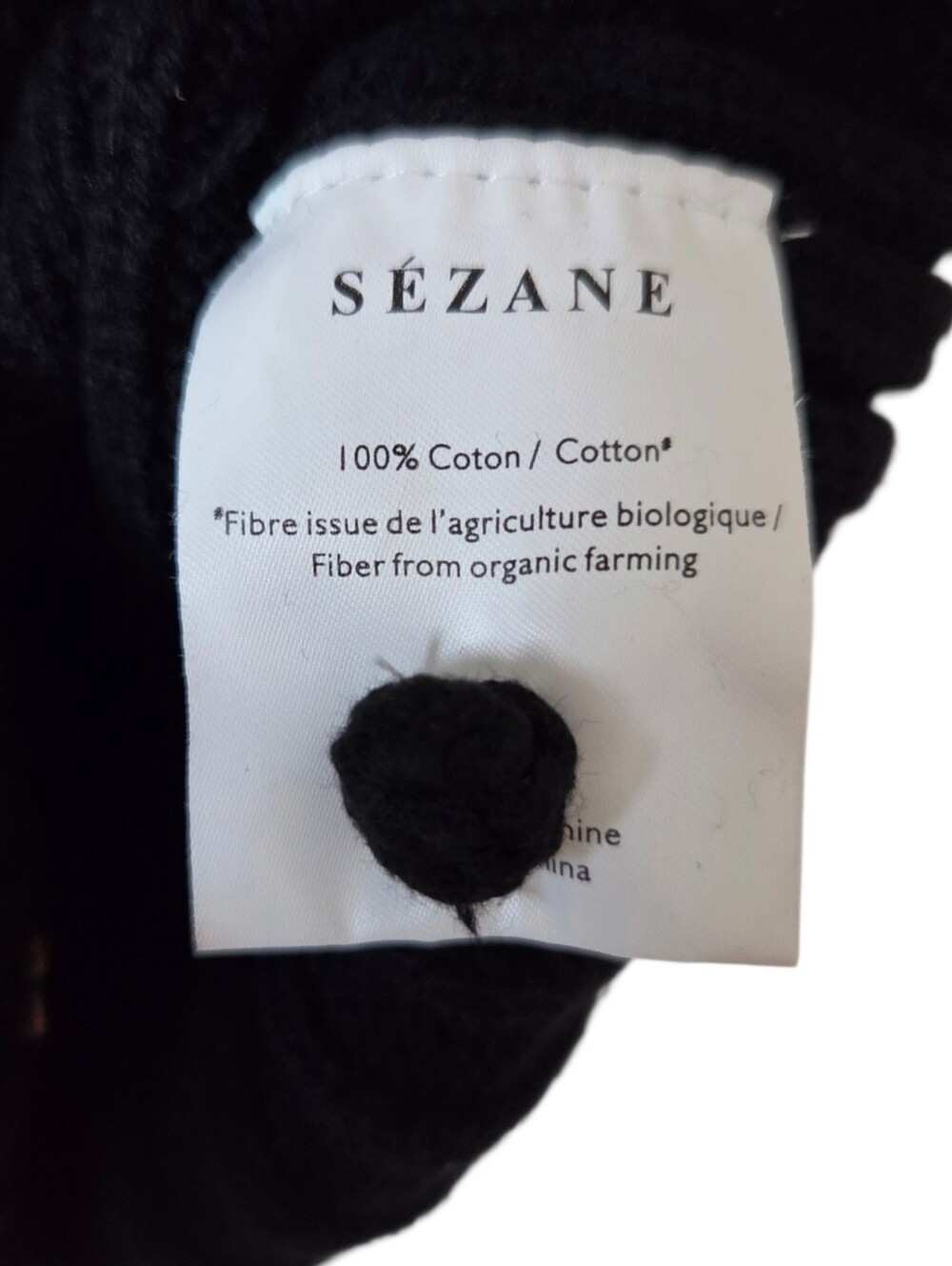 Sézane Ilena Cardigan Women Medium Black Organic Cotton Embroidered - Picture 10 of 11